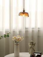 Vintage Brown Glass Pendant Light