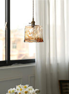 Vintage Brown Glass Pendant Light