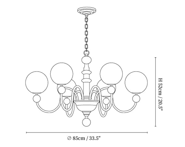 Vintage Curved Sphere Chandelier