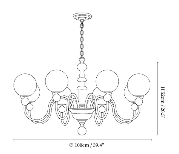 Vintage Curved Sphere Chandelier