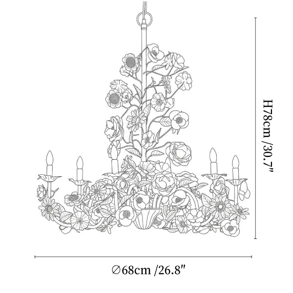 Vintage Floral Chandelier