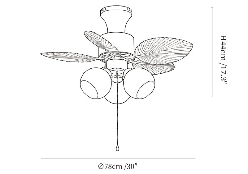 Vintage Leaf Ceiling Fan Light