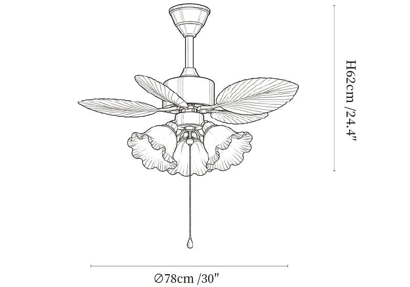 Vintage Leaf Ceiling Fan Light