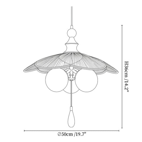 Vintage Pleated Petal Pendant Light
