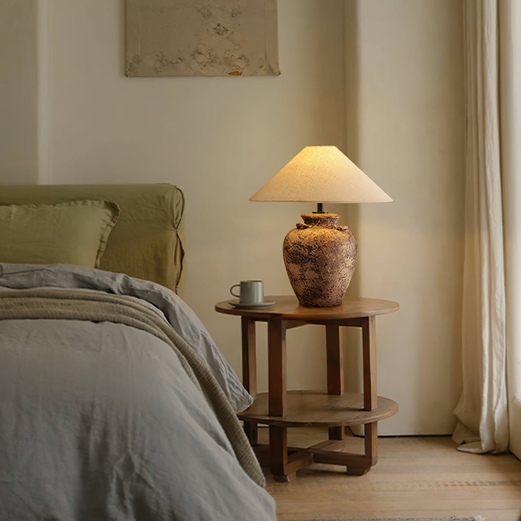 Vintage Terracotta Vase Table Lamp
