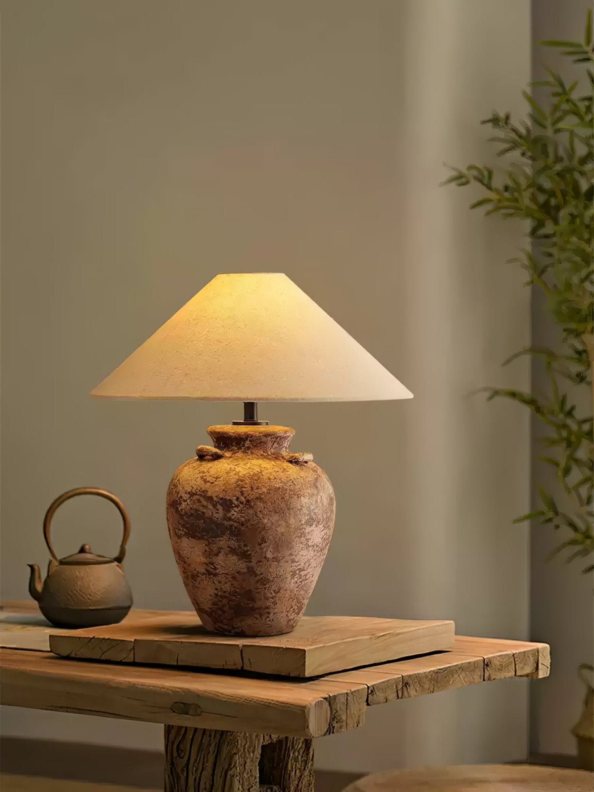 Vintage Terracotta Vase Table Lamp