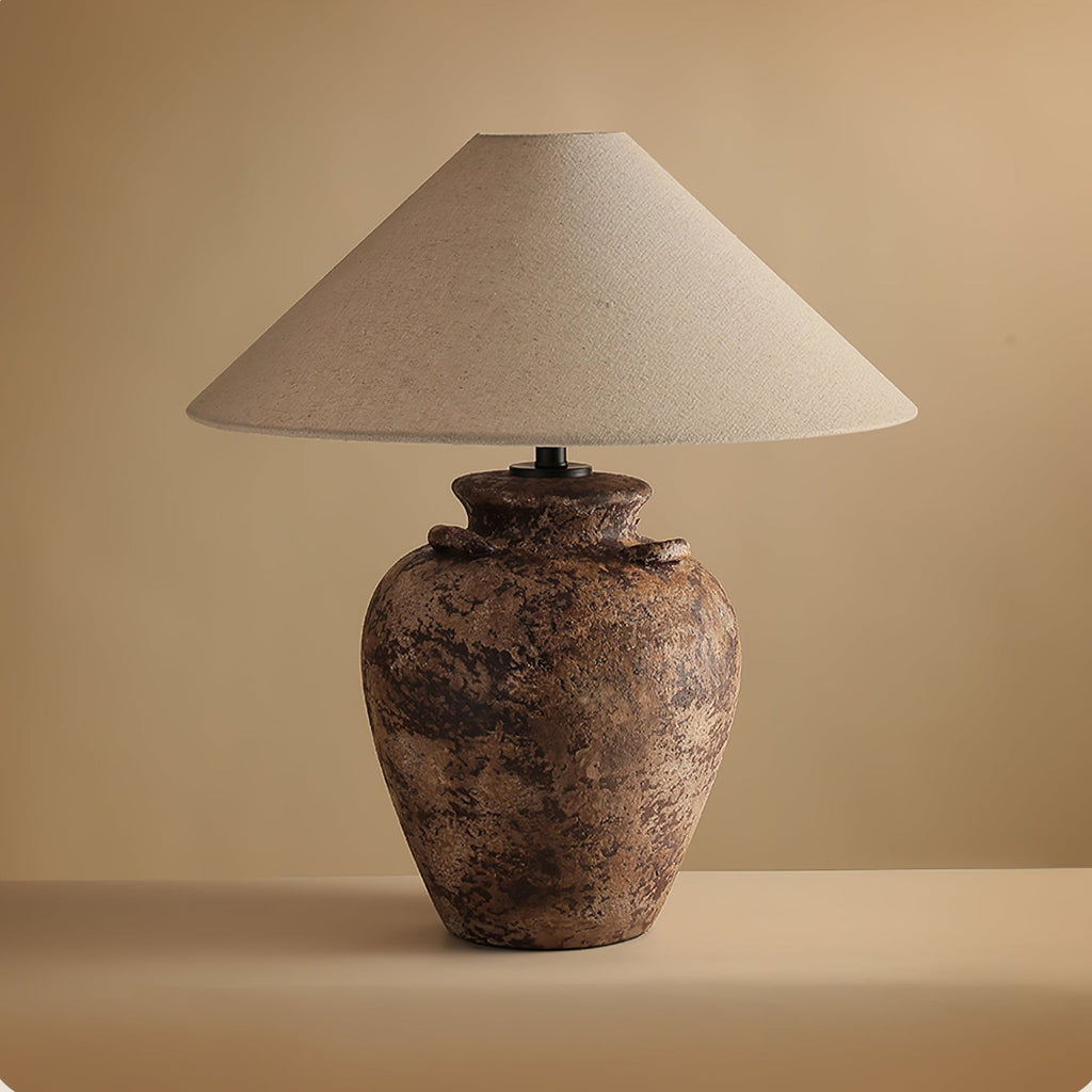 Vintage Terracotta Vase Table Lamp
