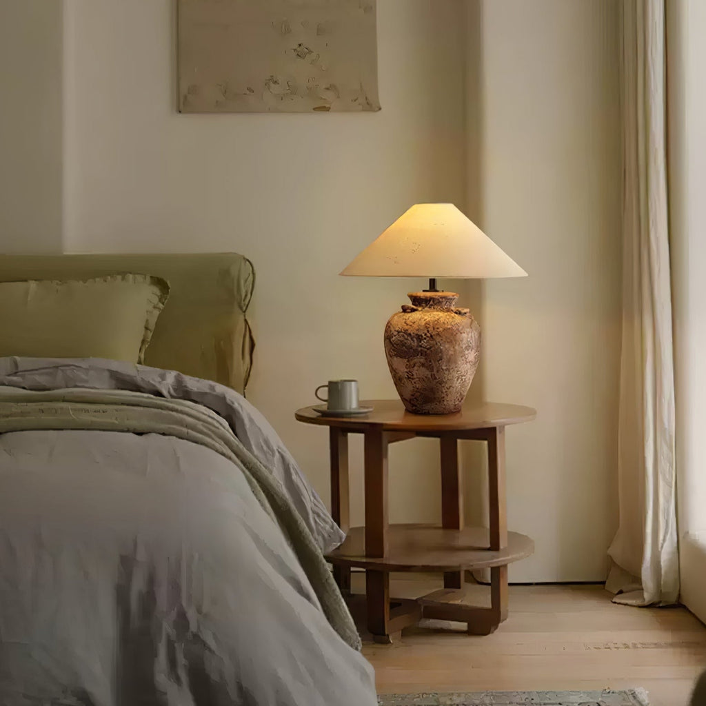 Vintage Terracotta Vase Table Lamp