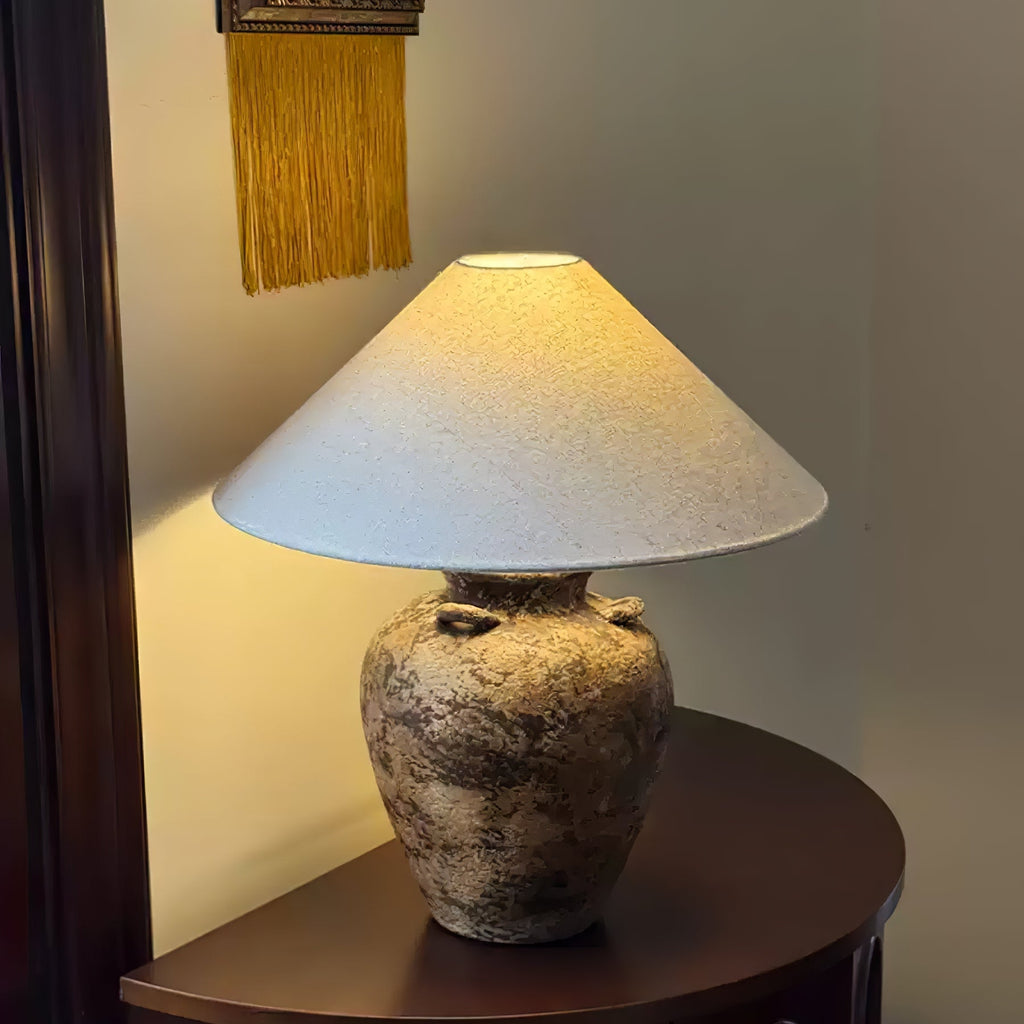 Vintage Terracotta Vase Table Lamp