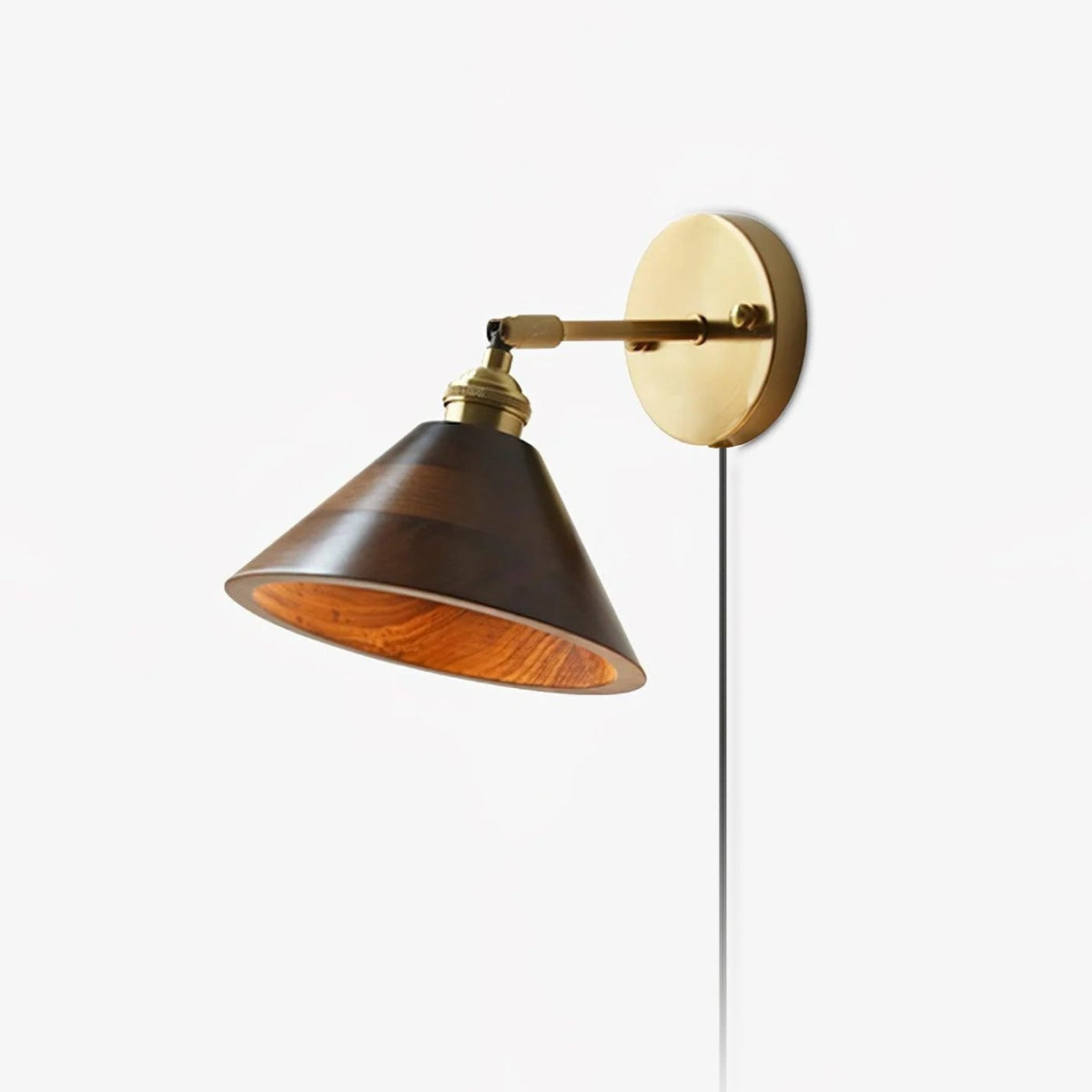 Vintage Wood Plug - in Wall Lamp