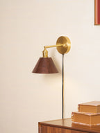 Vintage Wood Plug - in Wall Lamp