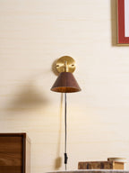 Vintage Wood Plug - in Wall Lamp