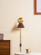 Vintage Wood Plug - in Wall Lamp