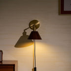 Vintage Wood Plug - in Wall Lamp