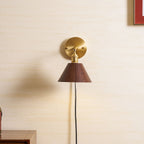 Vintage Wood Plug - in Wall Lamp
