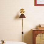 Vintage Wood Plug - in Wall Lamp