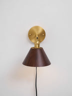 Vintage Wood Plug - in Wall Lamp