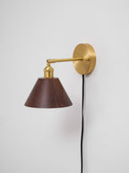 Vintage Wood Plug - in Wall Lamp