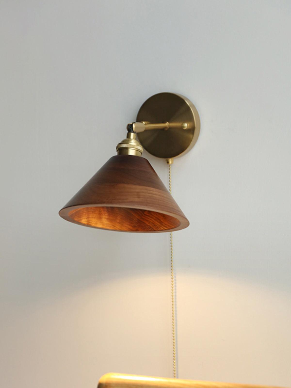 Vintage Wood Plug - in Wall Lamp