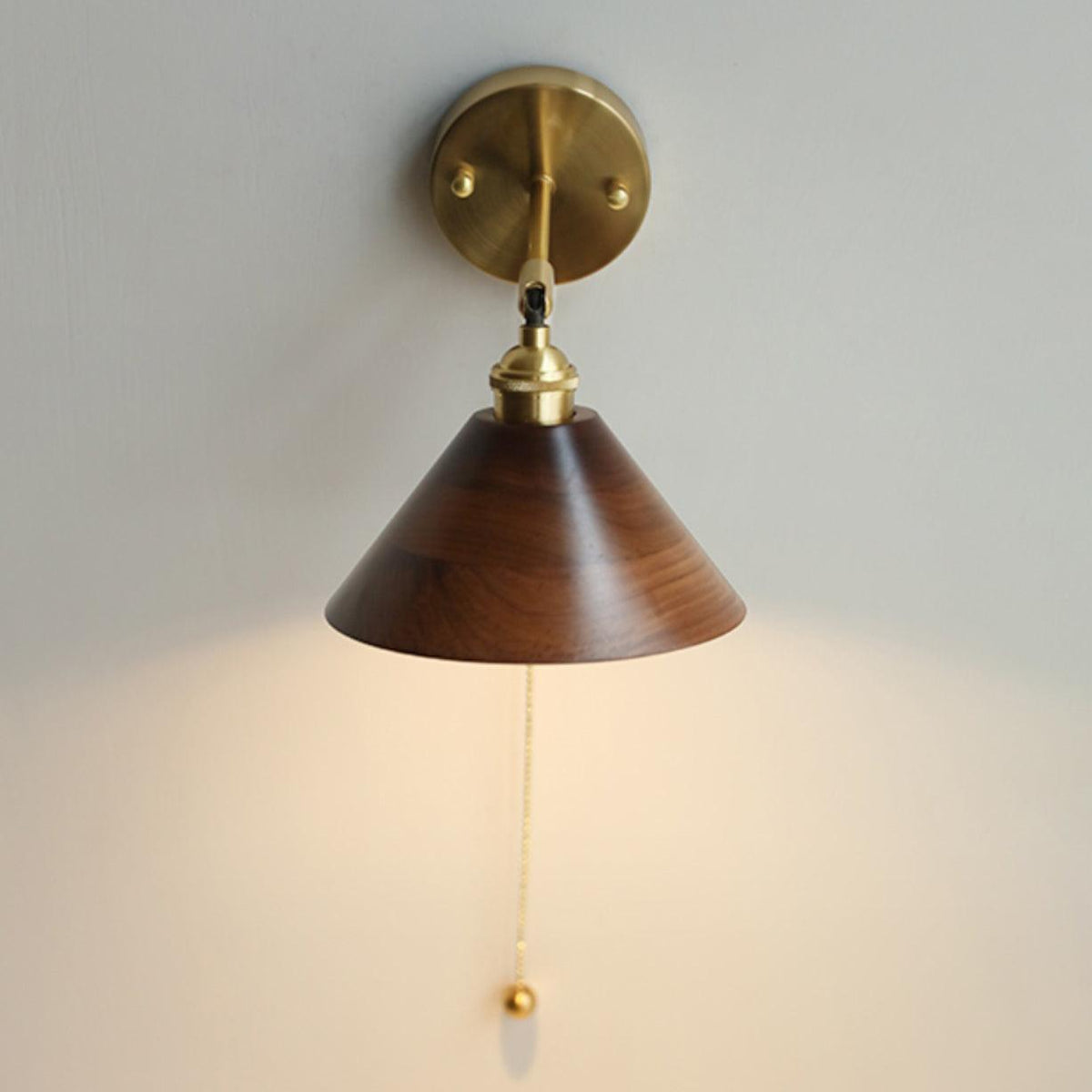 Vintage Wood Plug - in Wall Lamp
