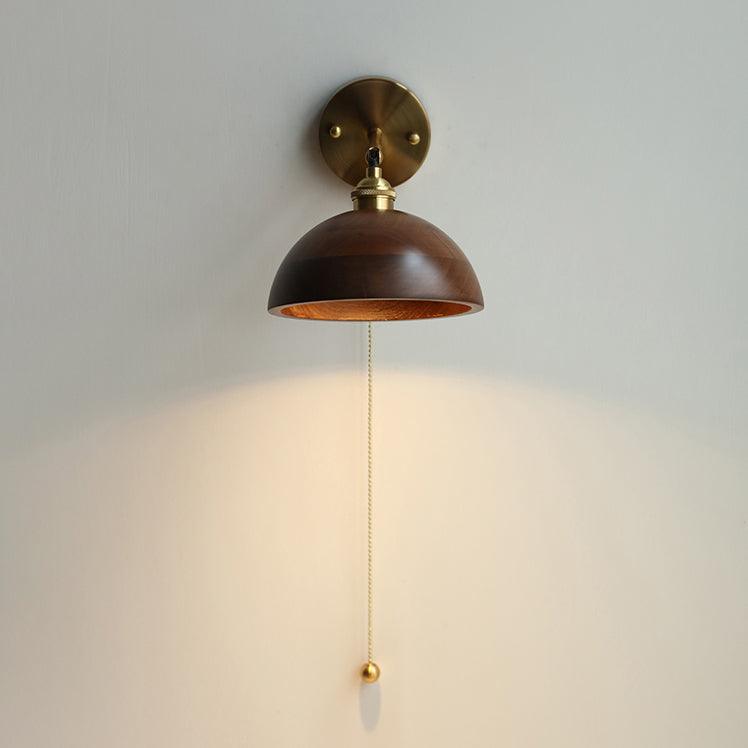 Vintage Wood Plug - in Wall Lamp