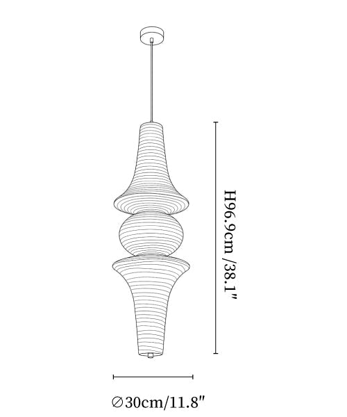 Virelia Sculptural Mulberry Silk Pendant Light