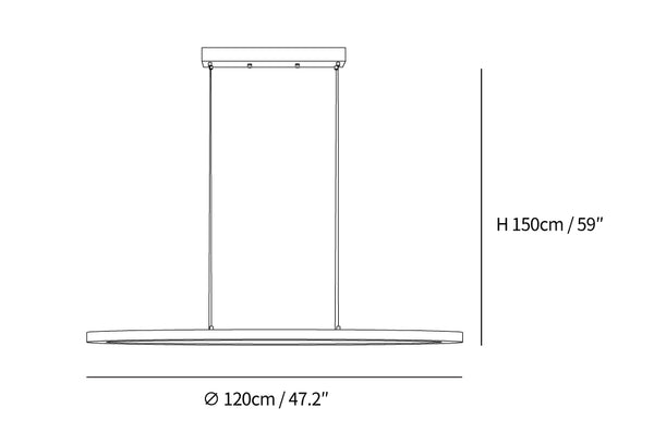 Walnut Arc Linear Pendant Lamp