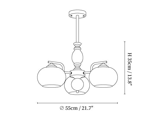 Walnut Beige Orb Chandelier