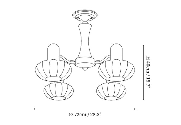 Walnut Color Embrace Chandelier