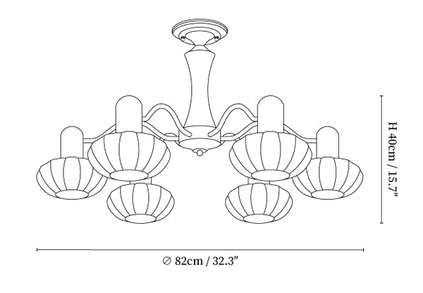 Walnut Color Embrace Chandelier