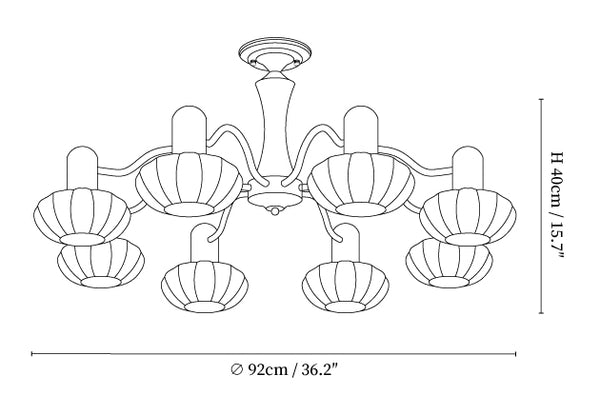 Walnut Color Embrace Chandelier