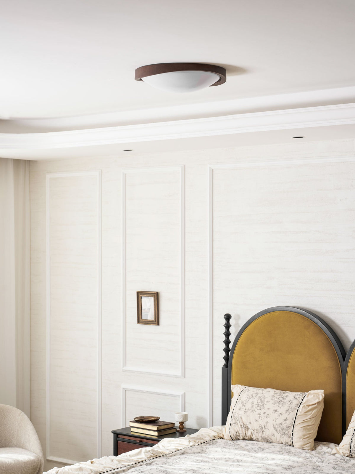 Walnut Curved Edge Ceiling Light