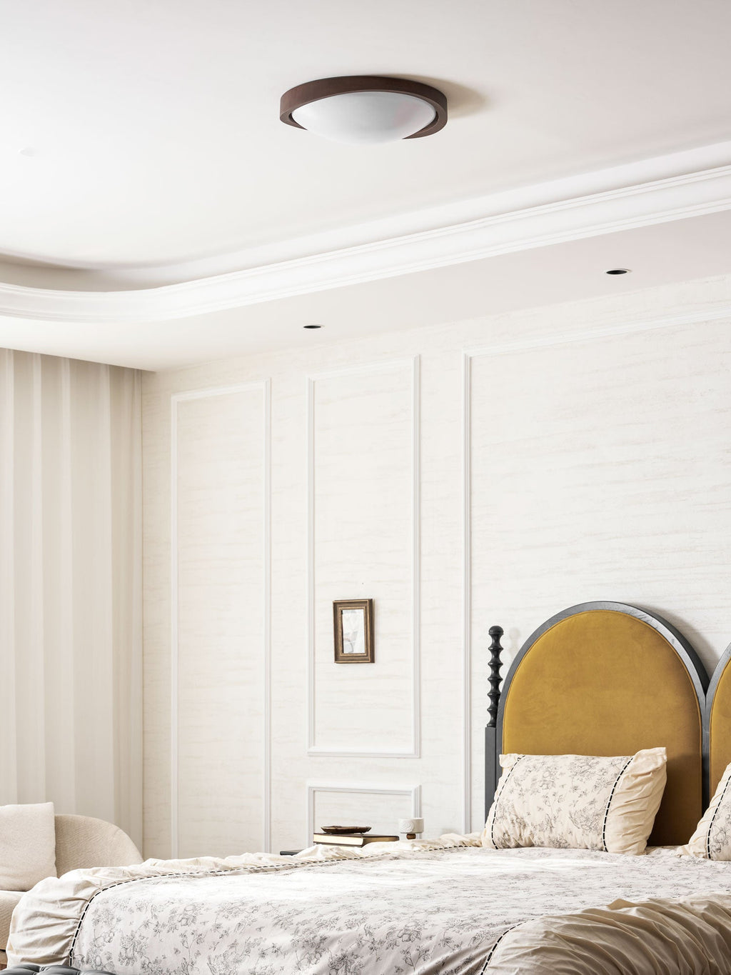 Walnut Curved Edge Ceiling Light