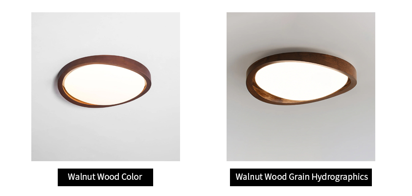 Walnut Curved Edge Ceiling Light