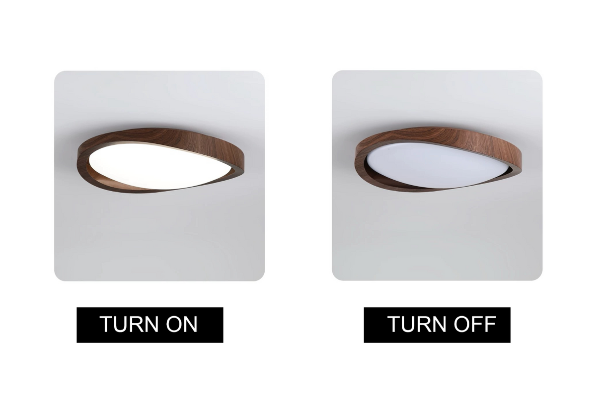 Walnut Curved Edge Ceiling Light