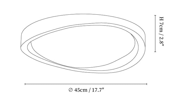 Walnut Curved Edge Ceiling Light