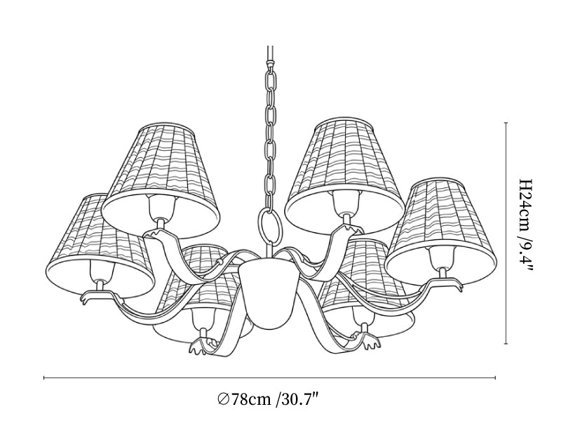 Walnut Fabric Chandelier