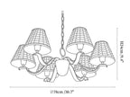 Walnut Fabric Chandelier