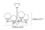Walnut Glass Ball Chandelier