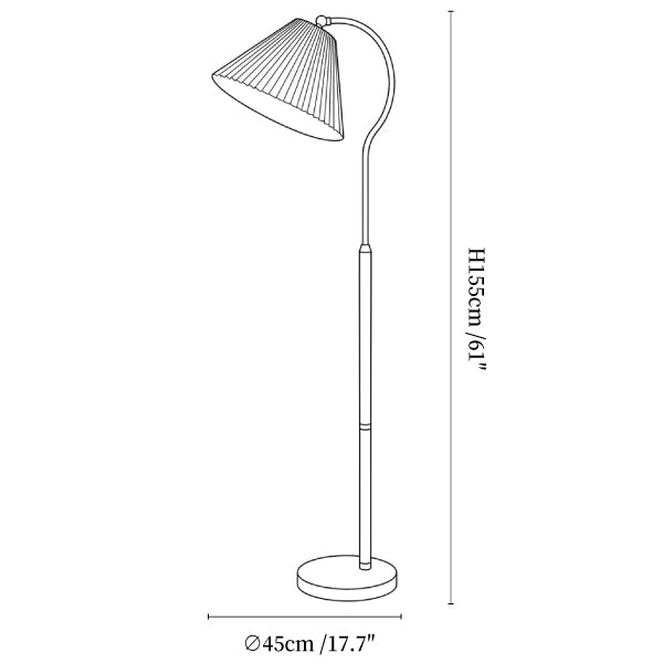 Walnut Gooseneck Floor Lamp