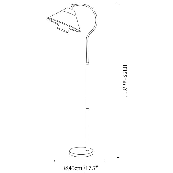 Walnut Gooseneck Floor Lamp