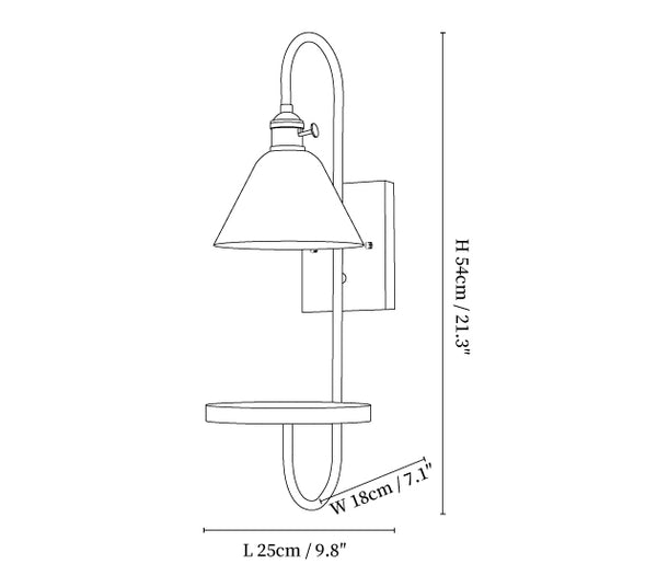 Walnut Shelf Sconce