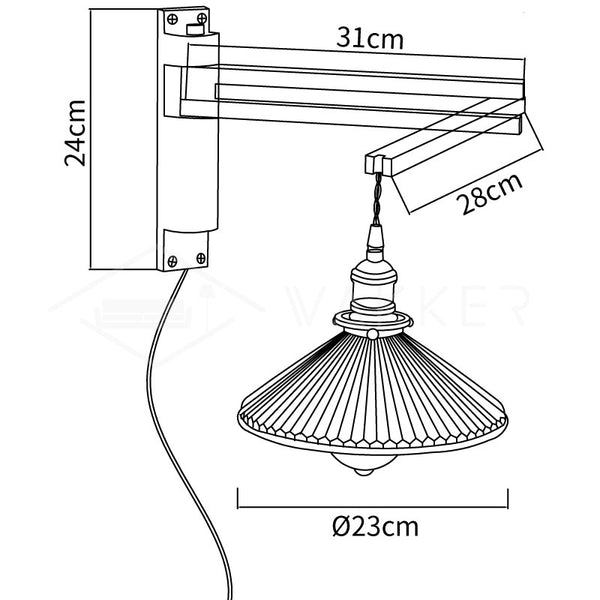 Walnut Telescopic Wall Lamp