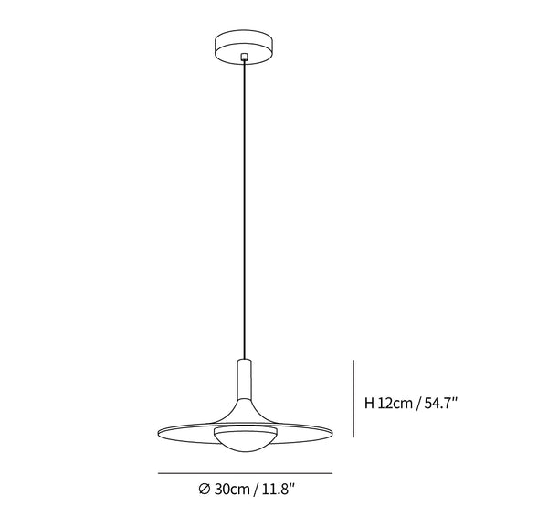 Walnut Wood Dish Pendant Light