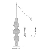 Washi Paper E Pendant Swag Light