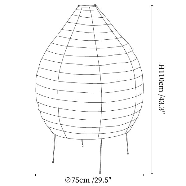 Washi Paper Lantern Floor Lamp