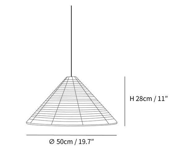 Washi Paper Pyramid Pendant Lamp