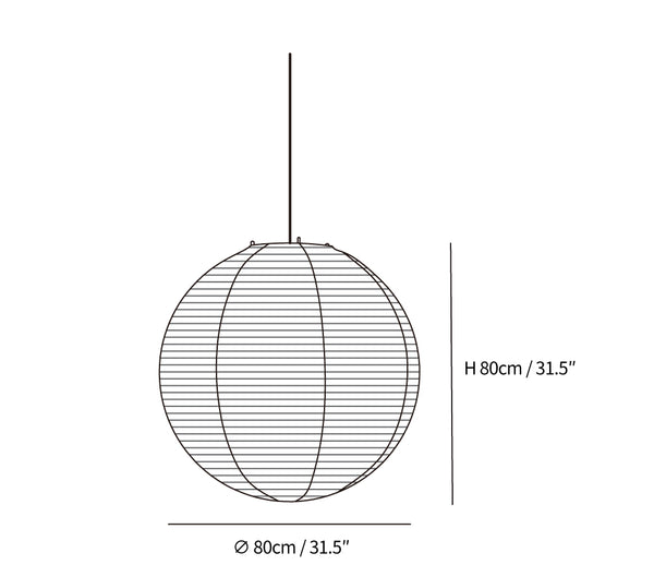 Washi Paper Round Series Pendant Lamp