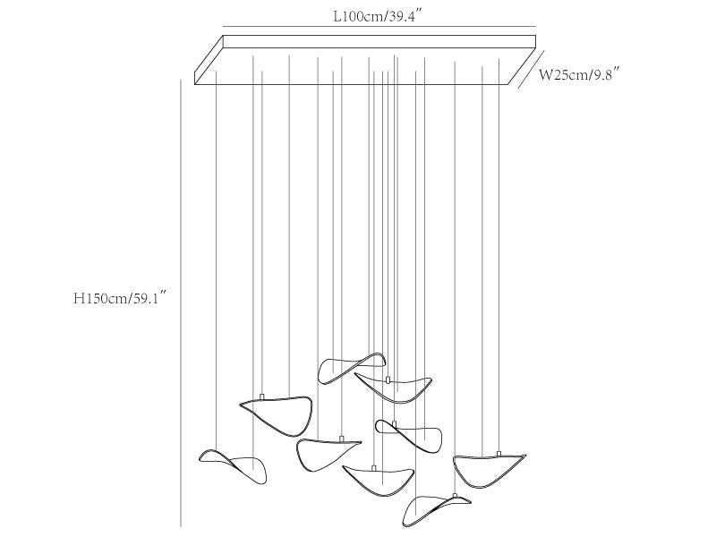 Wave Floating Leaf Chandelier