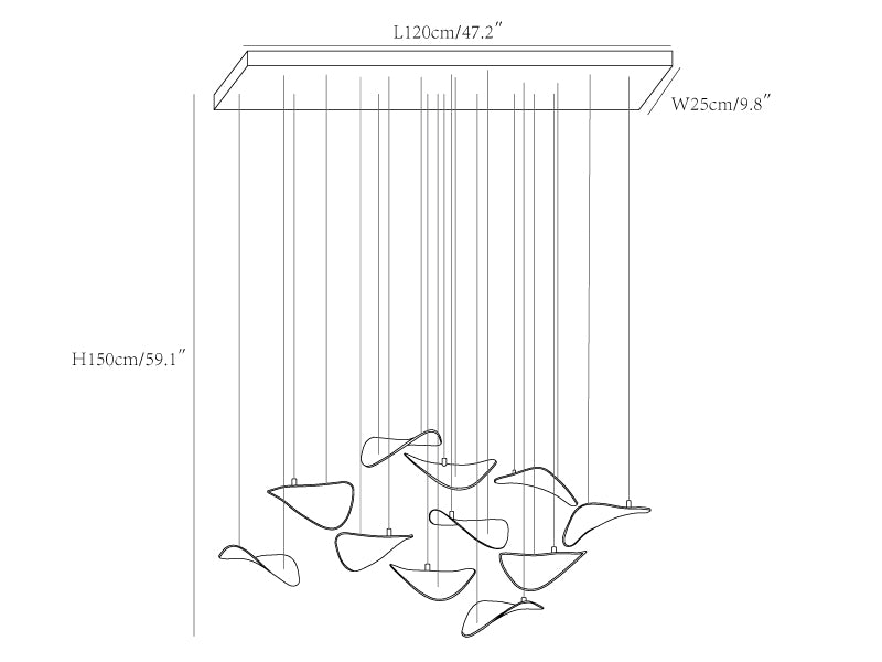 Wave Floating Leaf Chandelier